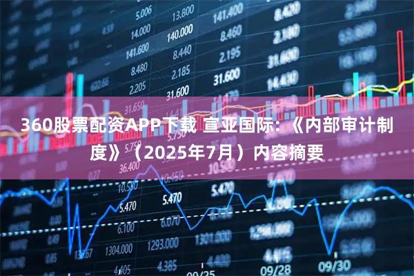 360股票配资APP下载 宣亚国际: 《内部审计制度》（2025年7月）内容摘要